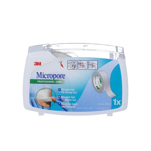 3M Micropore Hvid m. Dispenser Ugleapo 3M Micropore Hvid m. Dispenser