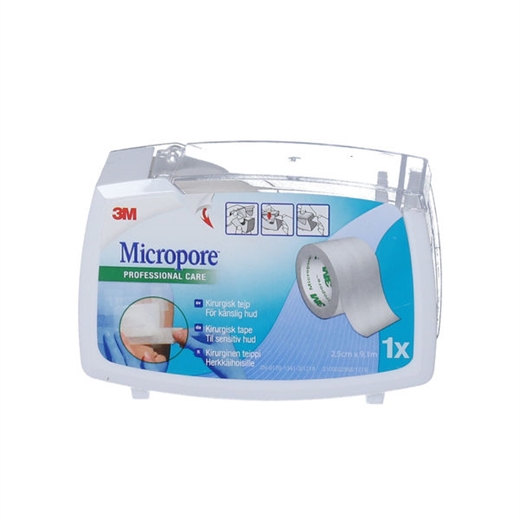 3M Micropore Hvid m/Dispenser Ugleapo 3M Micropore Hvid m/Dispenser