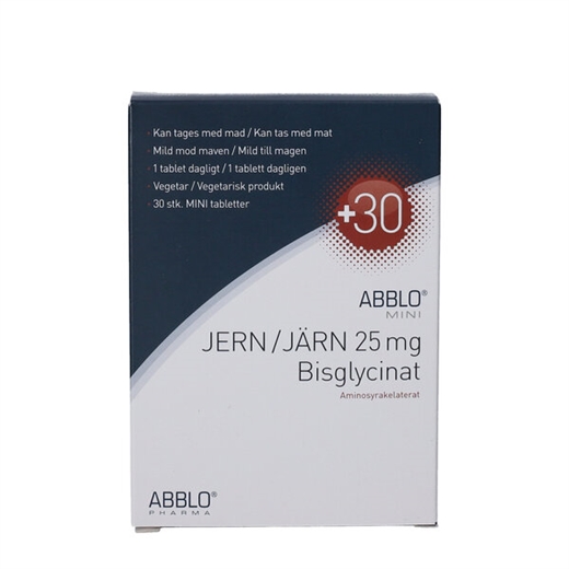 ABBLO Jern 25mg. Bisglycinat Ugleapo ABBLO Jern 25mg. Bisglycinat