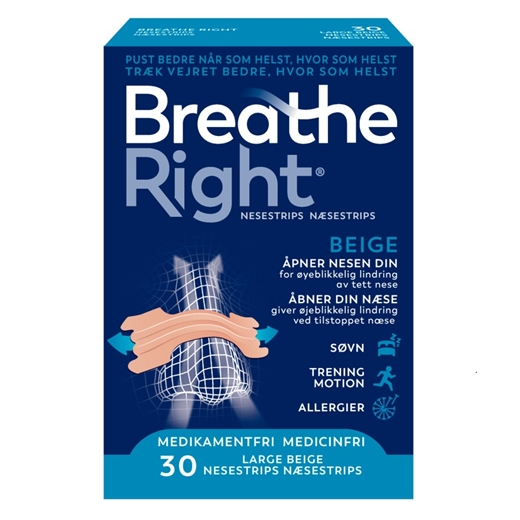 Breathe Right Næsestrips Tan L Ugleapo Breathe Right Næsestrips Tan L