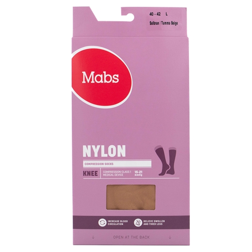 Mabs Nylon Knæstrømpe Tan L Ugleapo Mabs Nylon Knæstrømpe Tan L