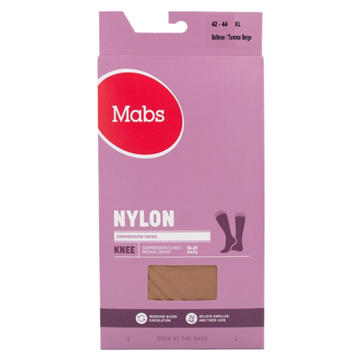 Mabs Nylon Knæstrømpe Tan XL Ugleapo Mabs Nylon Knæstrømpe Tan XL