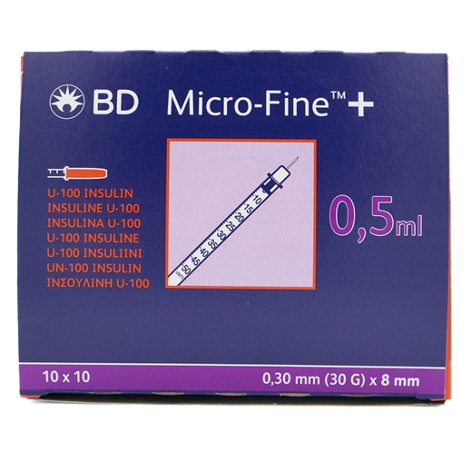 B-D MICROFIN+50 0,3x8 MM (SPR1 Ugleapo B-D MICROFIN+50 0,3x8 MM (SPR1