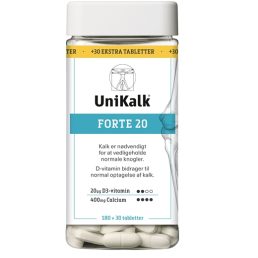 Unikalk Forte 20 180+30 stk