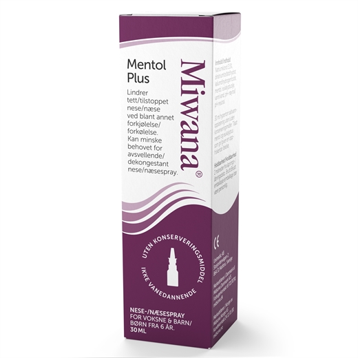 Miwana Næsespray Mentol Plus Ugleapo Miwana Næsespray Mentol Plus